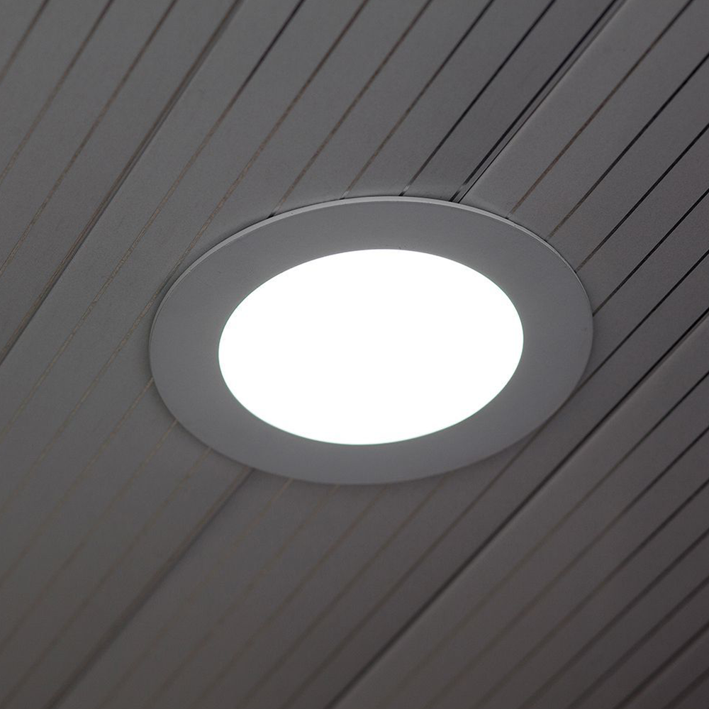 V-TAC VT-1207 12W PREMIUM Round Recessed LED Panel Ceiling Down Light 6400K Cool White Indoor Lighting