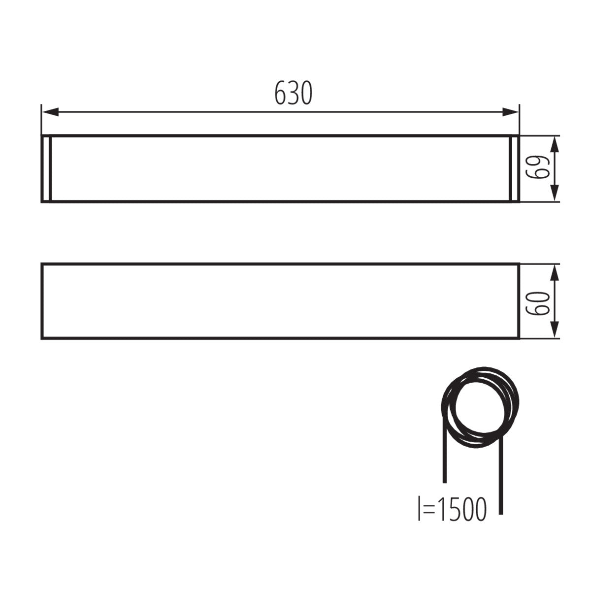 Kanlux 18W G13 T8 LED Tube Linear Fittings ALIN 4LED 630mm - Ceiling Mount Multi Colour Options