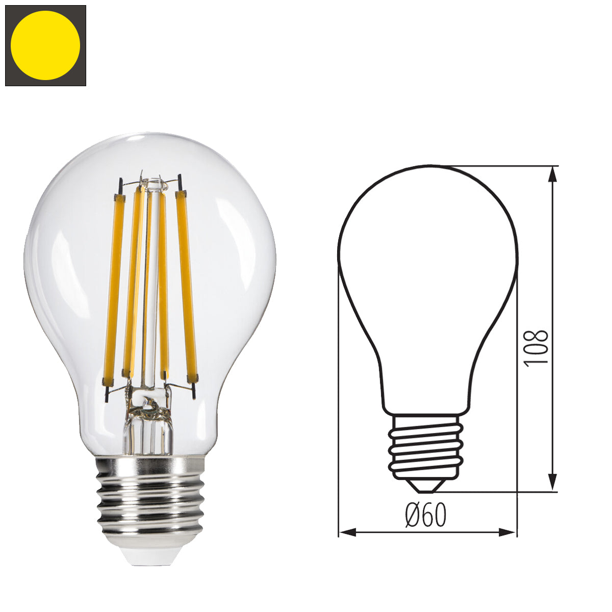 Kanlux XLED EX A60 GLS E27 LED Filament Light Bulb - 4W Warm Neutral White - 840 Lumens