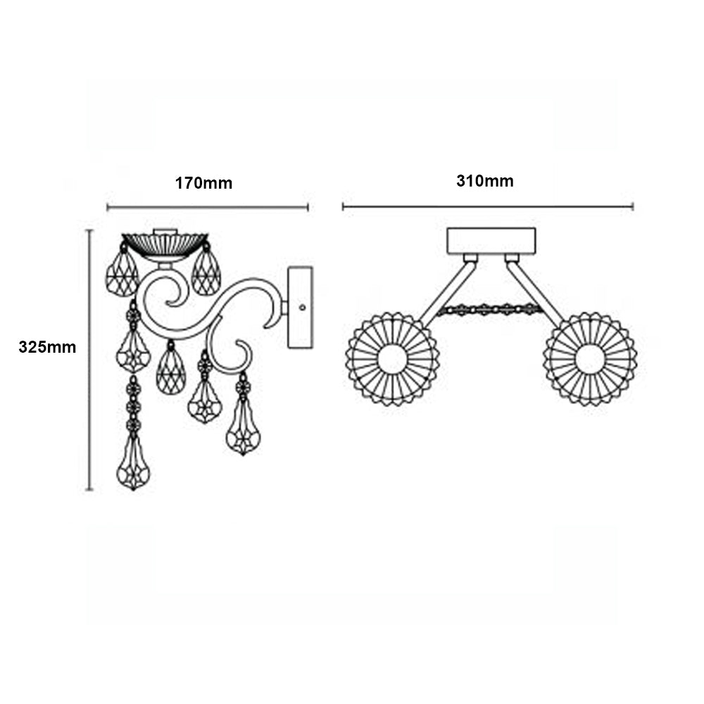 FORUM Vela 2LT Wall Mounted Light Fitting Chrome Clear Cut Glass G9-IP44