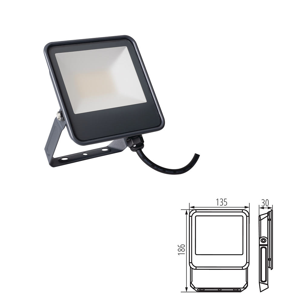 Kanlux IQ-LED FL LED Outdoor Security Floodlight - IP65 Rated, Waterproof & Weatherproof - 4000K Neutral White Light