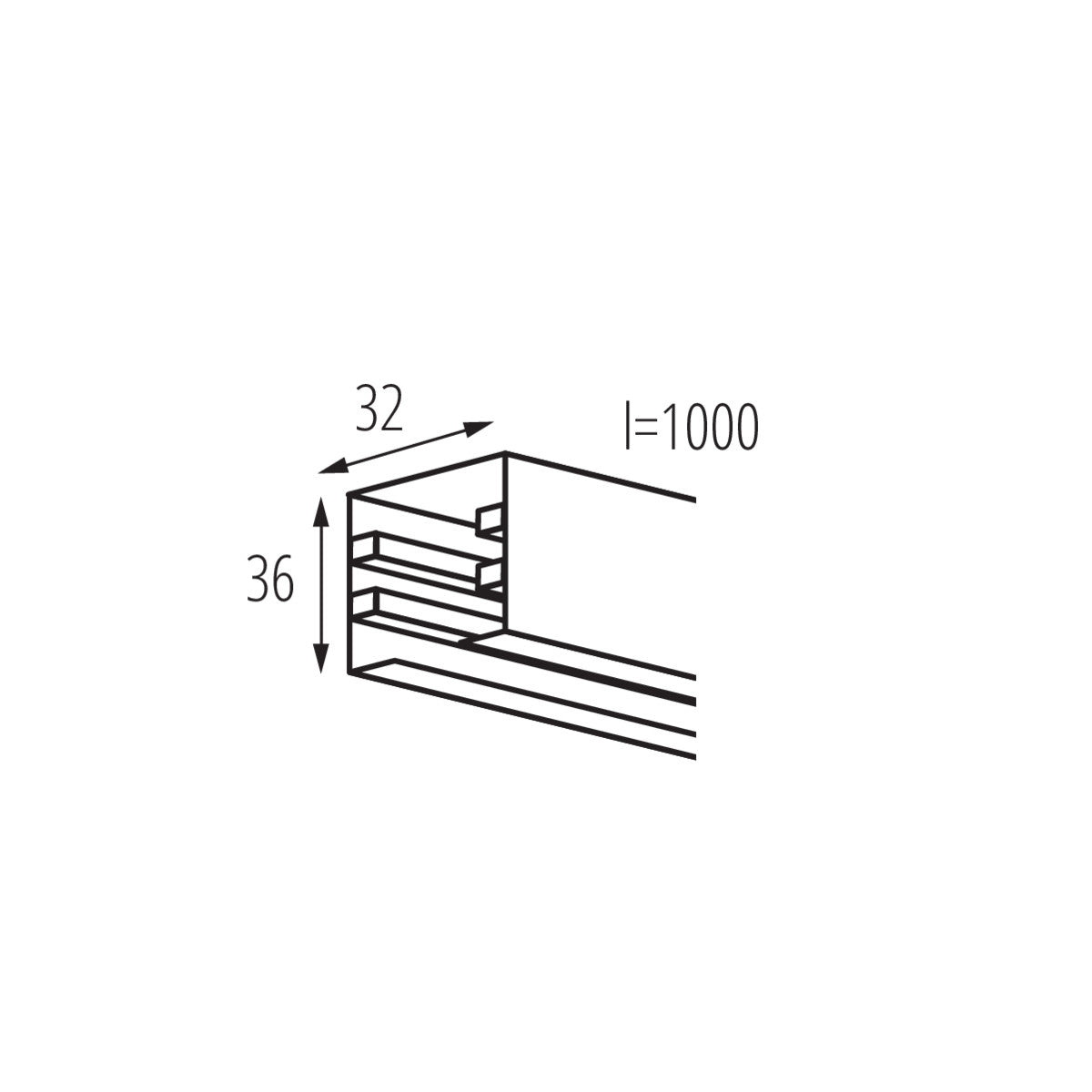 Kanlux TEAR 1M 3 Circuit Track Rail Surface Mounted System 220V