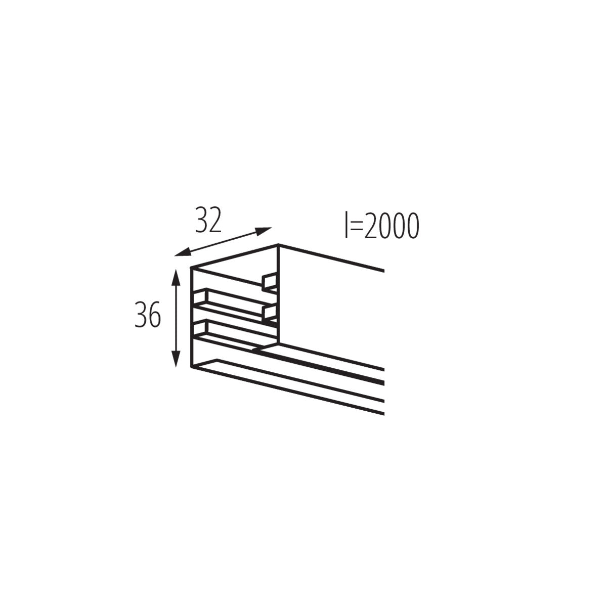 Kanlux TEAR 2M 3 Circuit Track Rail System - Designed for Creative Retail or Residential Applications