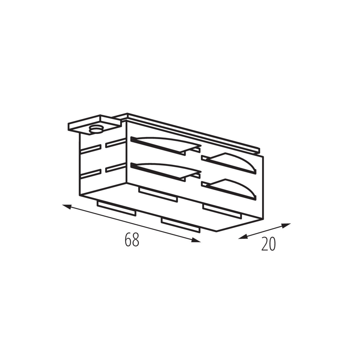 Kanlux TEAR N ICON-I I Type Straight Internal Power Connector for 3C 3 Circuit Track Rail