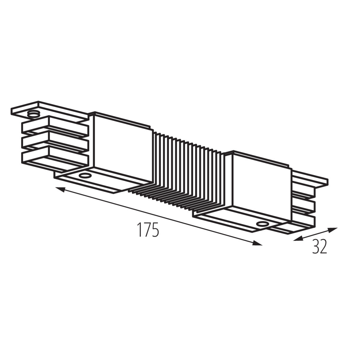 Kanlux TEAR N CON-I FLEX 3C 3 Circuit Soft Flexible Inline Track Power Connector