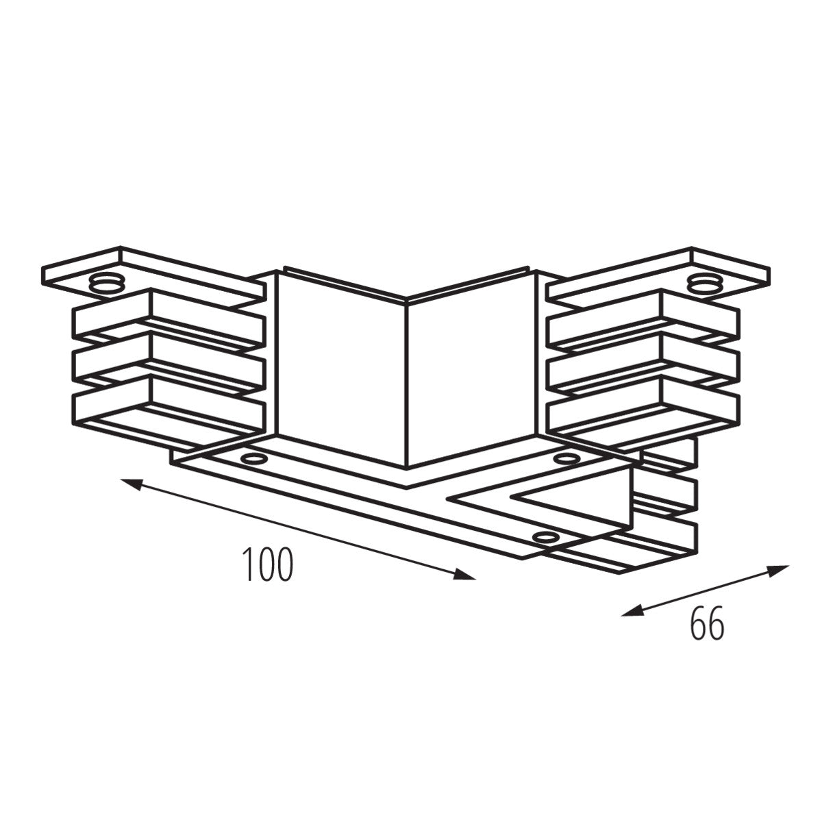 Kanlux TEAR N CON-T LRR Power Connector for 3C 3 Circuit Track Rail T Shape - Left Right Right Branch