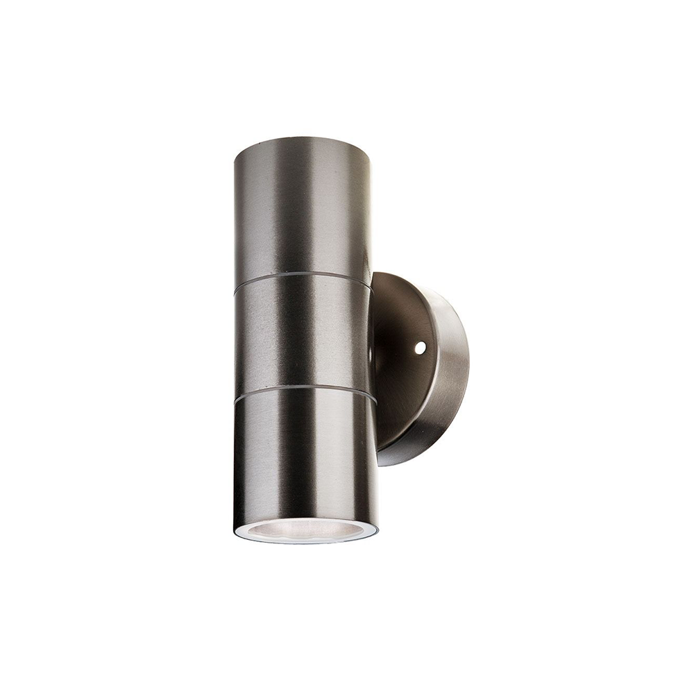 V-TAC VT-7622 IP44 2-Way GU10 Up-Down Wall Fitting Light - Stainless Steel, Max 70W