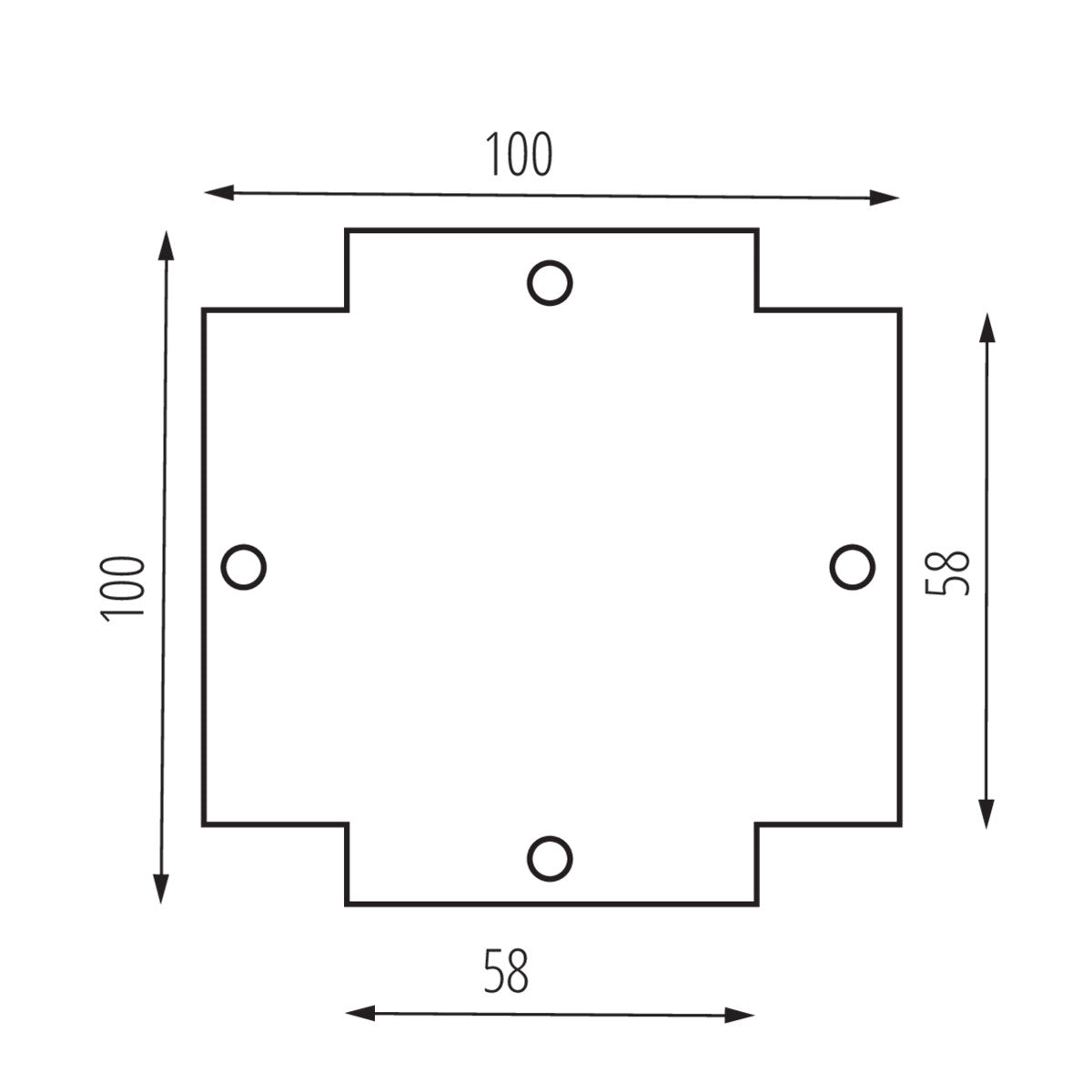 Kanlux TEAR N RC-CON-X 3C 3 Circuit Recessed X Shape Track Connector Cap Accessory (Pack of 10)