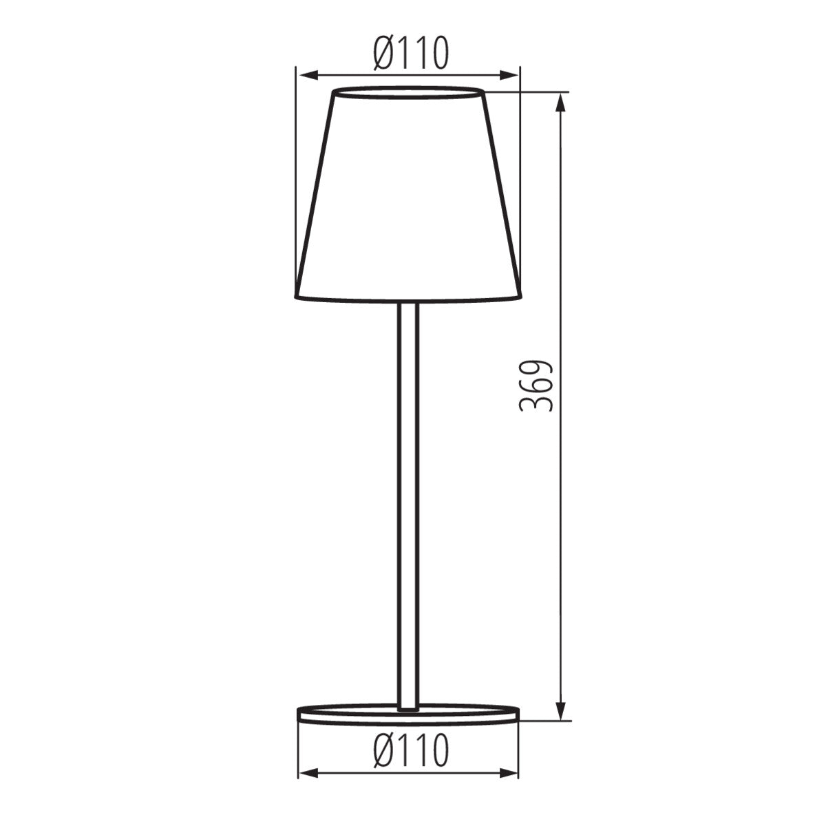 Kanlux INITA 1W Portable LED Rechargeable IP54 Outdoor Wireless Camping Table Lamp - Warm White