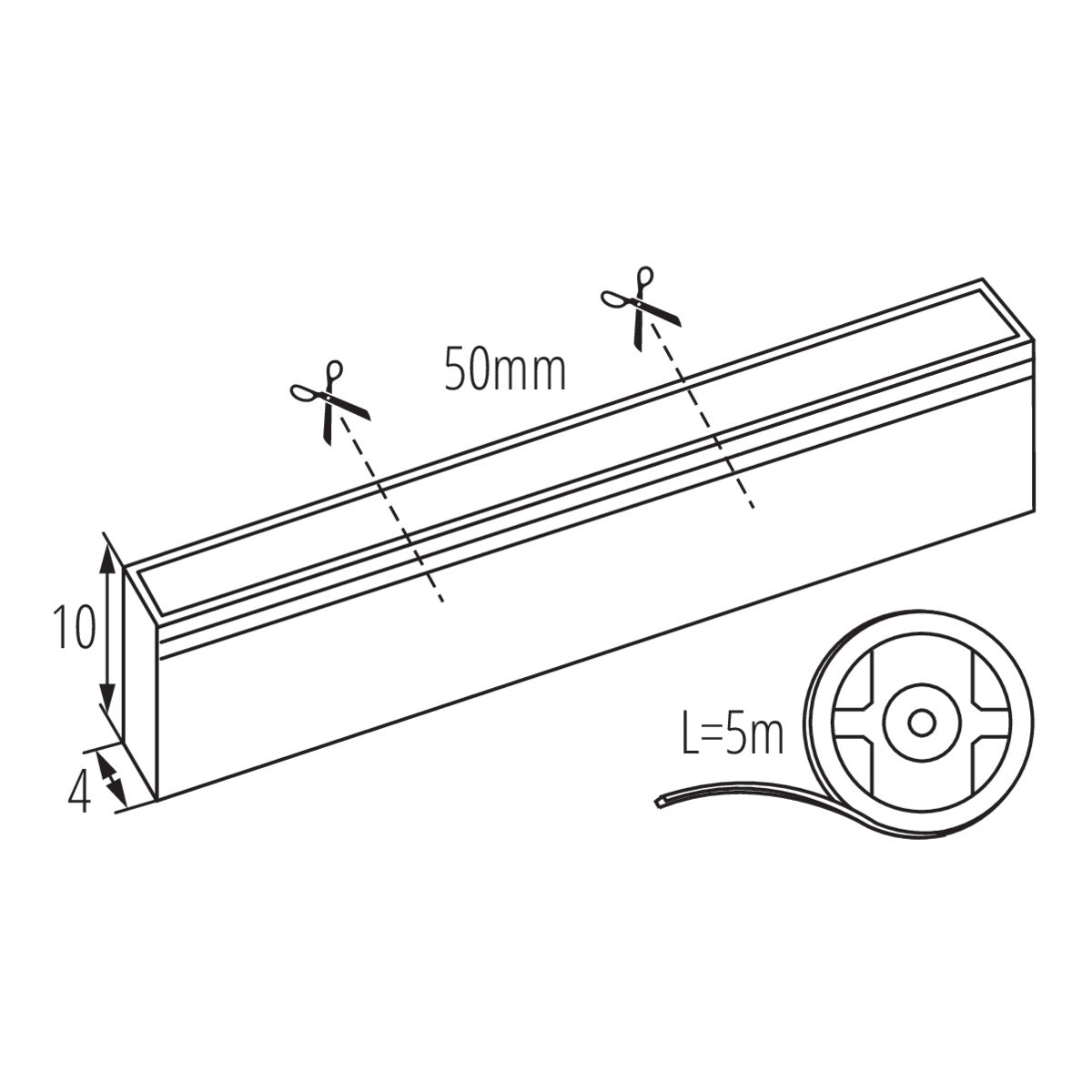 Kanlux 5 Metre NEON LED Strip - 12W/m, IP65, Flexible & Waterproof Colour Options Available