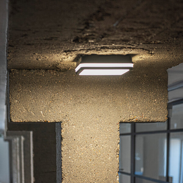 Kanlux BENO Super Bright LED Bulkhead Light - IP65 Outdoor Ceiling & Wall Mounted - Multi Wattage Available with or without Motion Sensor