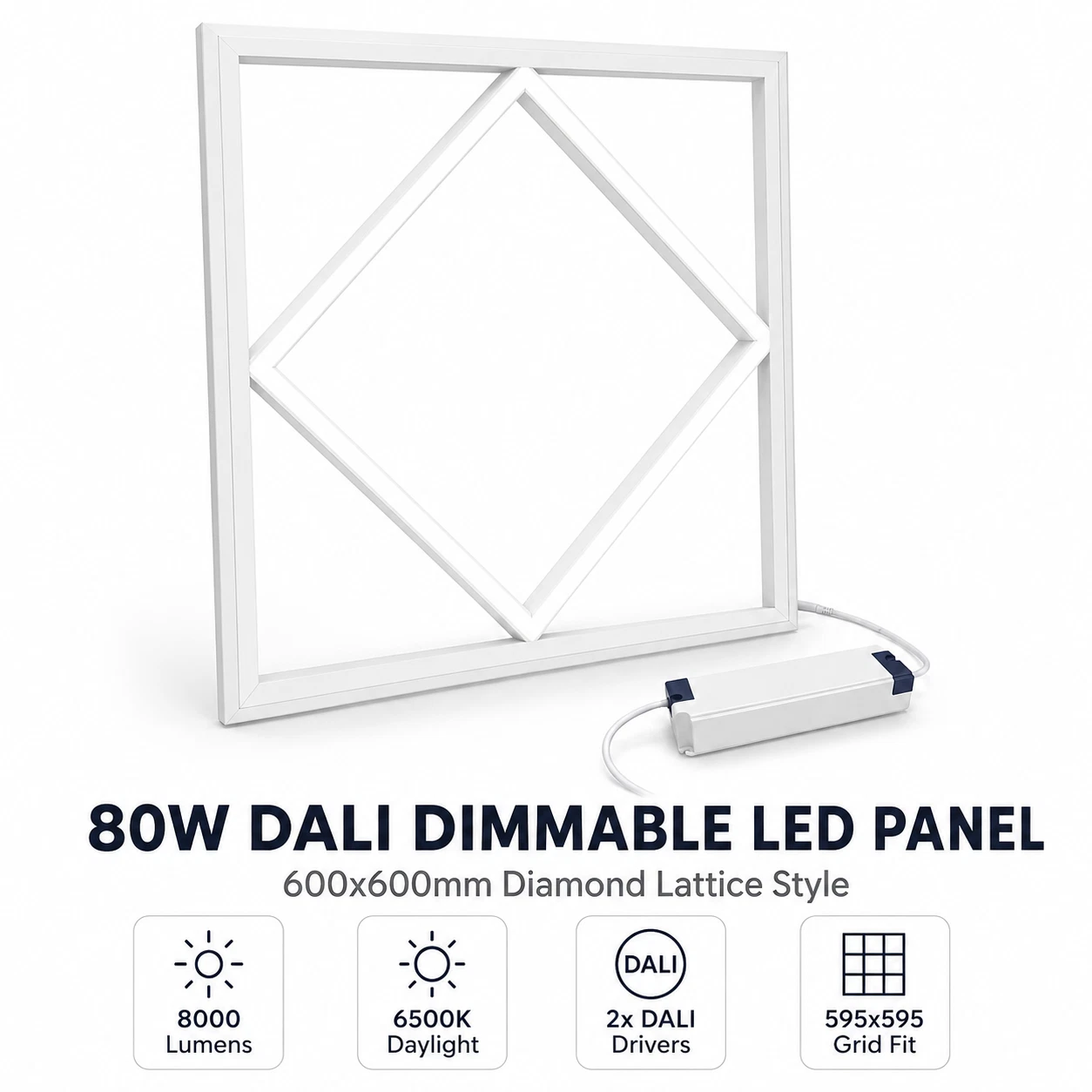DALI Dimmable Designer 600x600 LED Ceiling Panels – Commercial Grid Lights