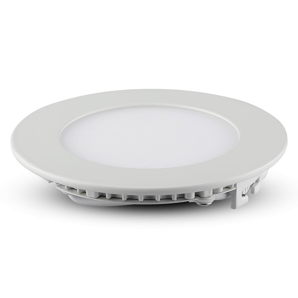 V-TAC VT-307 3W Round Recessed Flat LED Ceiling Slim Panel Spot Down Light 6400K Cool Daylight White IP20  Indoor Lighting