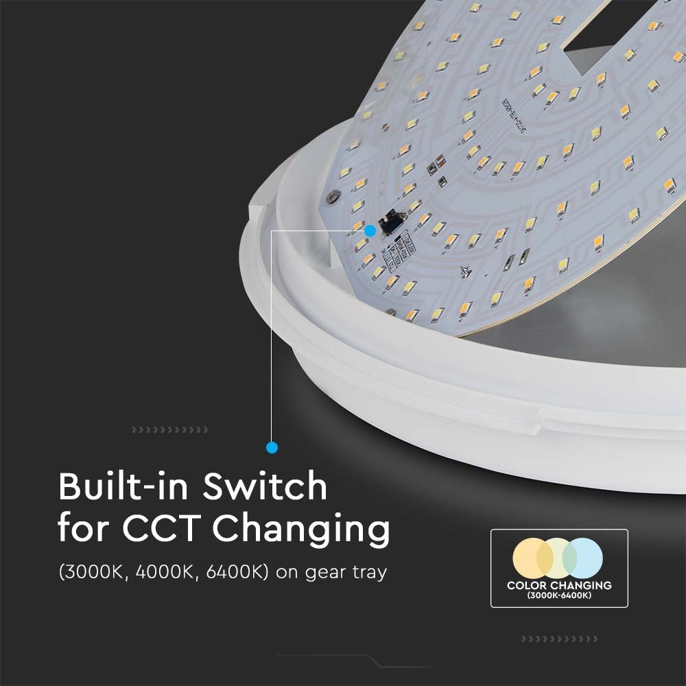 V-TAC LED 3 in 1 CCT Dome Lights with Samsung Chip - Emergency & Sensor Options Available