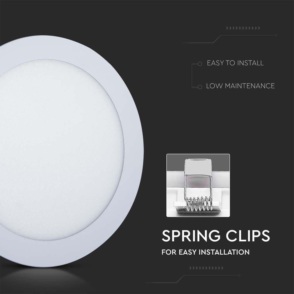 V-TAC LED Recessed 3-in-1 CCT Switchable Mini Panel 3W to 24W - with Colour Temperature Options - Round Design - Non-Dimmable Driver Included