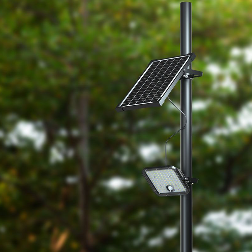 V-Tac VT-432 PIR Motion Sensor 30W Outdoor IP65 LED Solar Floodlight Cube -5m Wire- Waterproof, 4000K/6400K Black Body