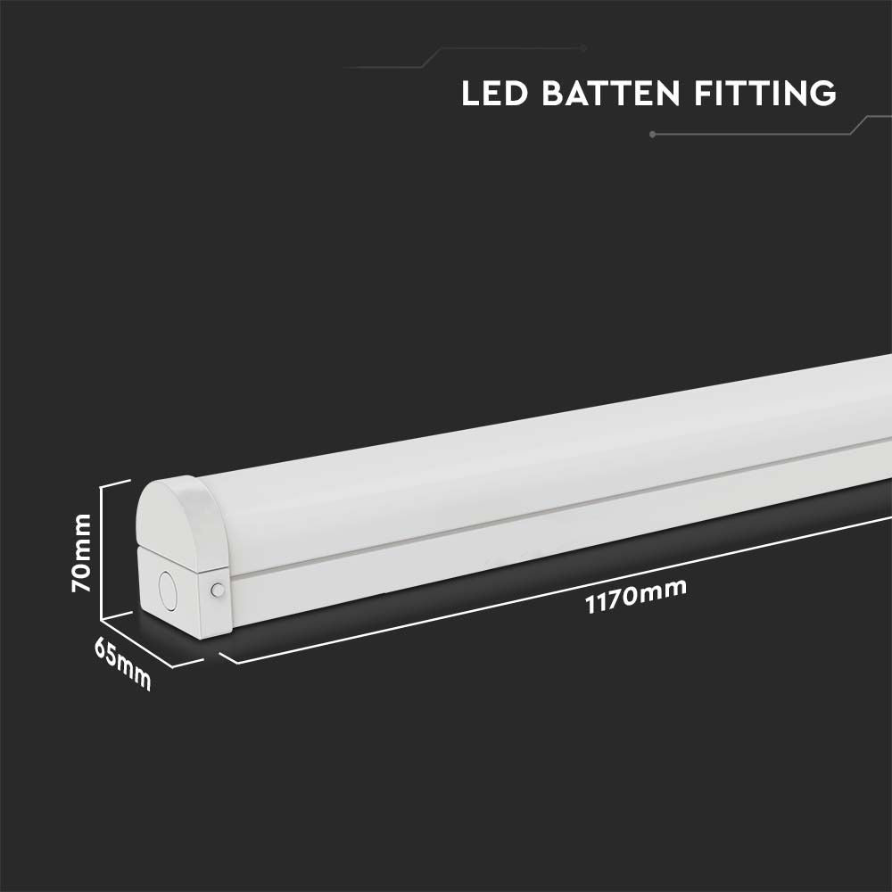 V-TAC VT-4004  LED Batten Fitting Samsung Chip - CCT 3-in-1 - 135lm/W - Sensor & Emergency Battery Options- Multi Wattage