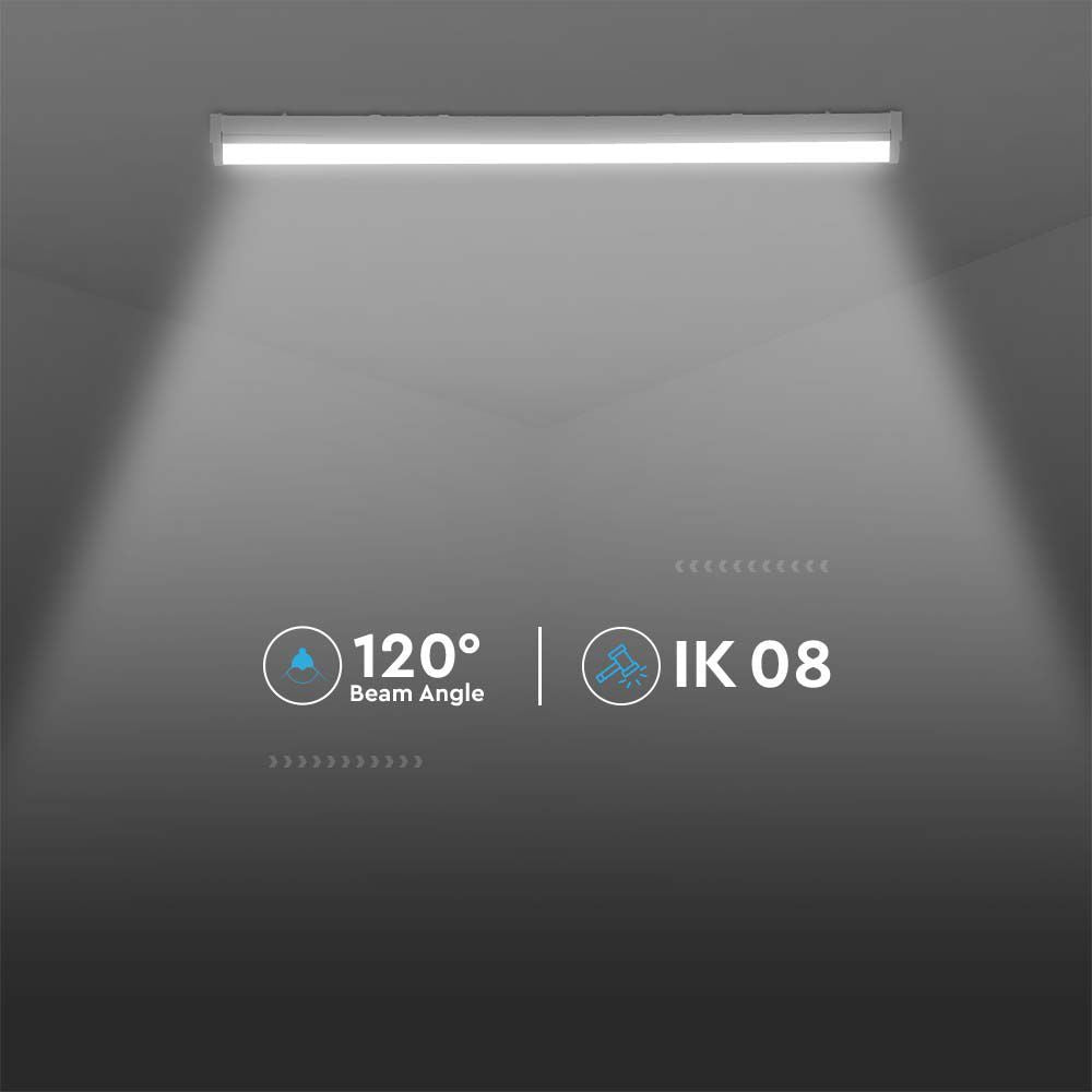 V-TAC VT-4004  LED Batten Fitting Samsung Chip - CCT 3-in-1 - 135lm/W - Sensor & Emergency Battery Options- Multi Wattage