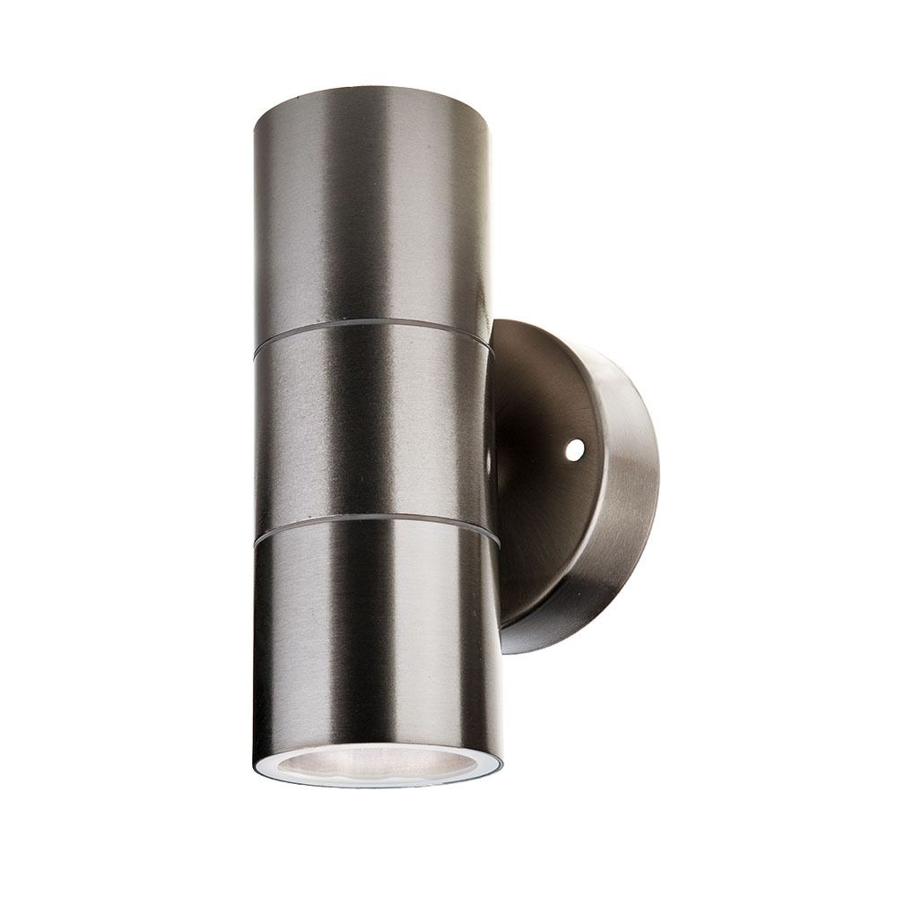 V-TAC VT-7622 IP44 2-Way GU10 Up-Down Wall Fitting Light - Stainless Steel, Max 70W