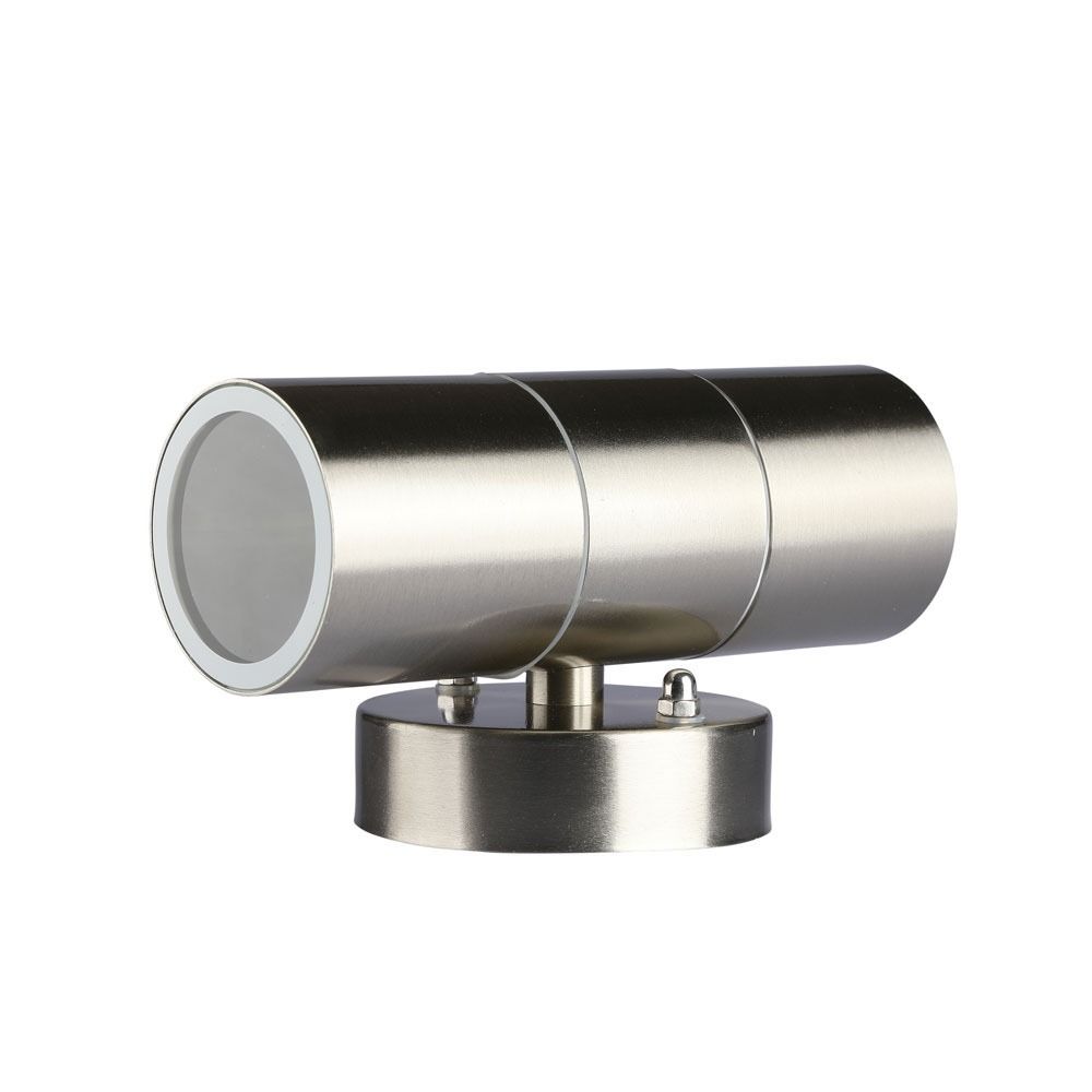 V-TAC VT-7622 IP44 2-Way GU10 Up-Down Wall Fitting Light - Stainless Steel, Max 70W