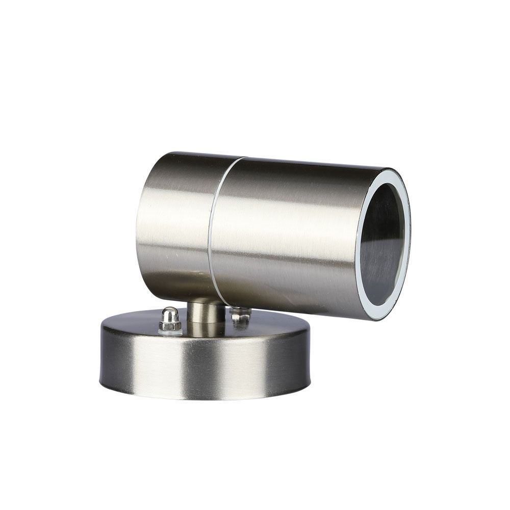 V-TAC VT-7621 IP44 Indoor 1-Way GU10 Wall Fitting - Stainless Steel,  Max 35W