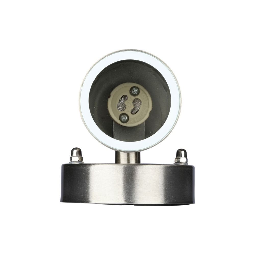 V-TAC VT-7621 IP44 Indoor 1-Way GU10 Wall Fitting - Stainless Steel,  Max 35W