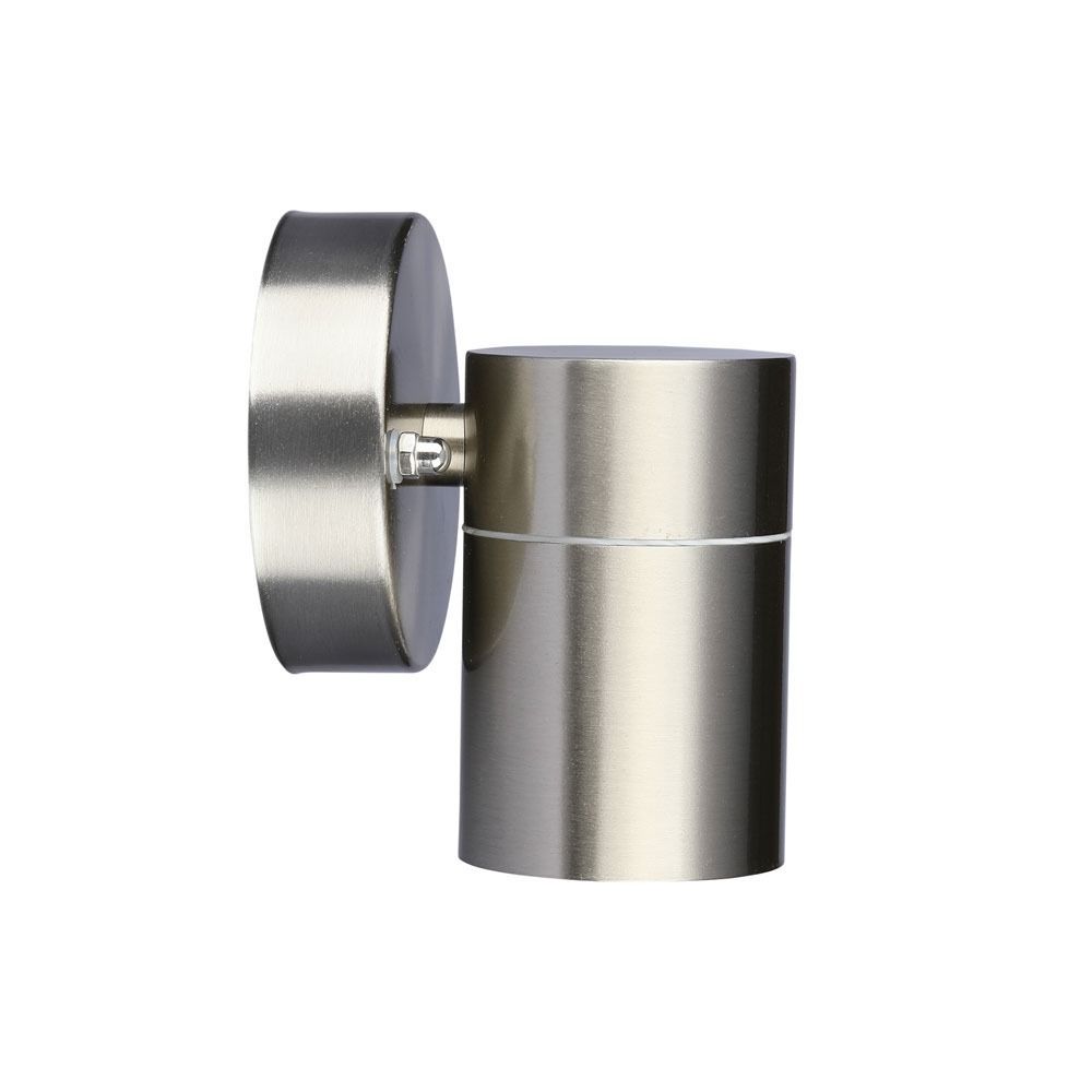 V-TAC VT-7621 IP44 Indoor 1-Way GU10 Wall Fitting - Stainless Steel,  Max 35W