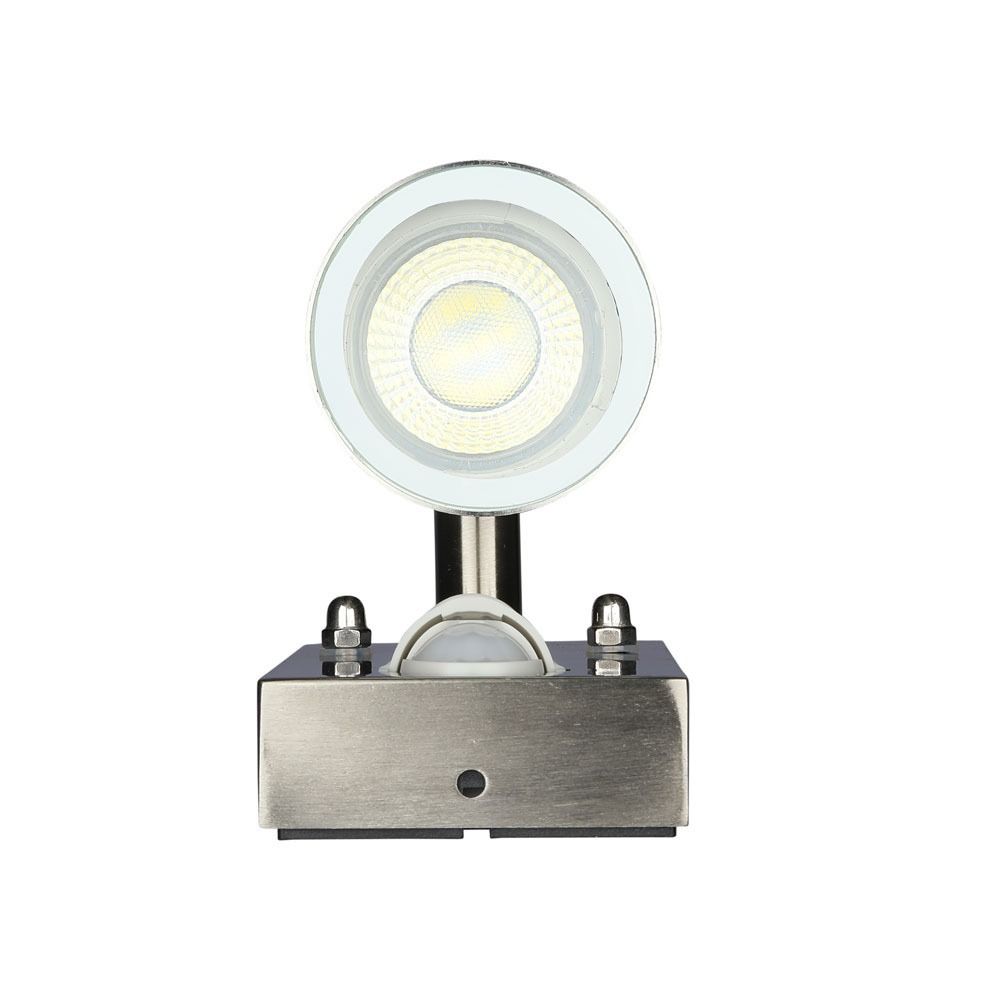 V-TAC VT-7622 PIR Motion Sensor IP44 Waterproof Outdoor 2-Way GU10 Stainless Steel Wall Fitting light, Max 70W