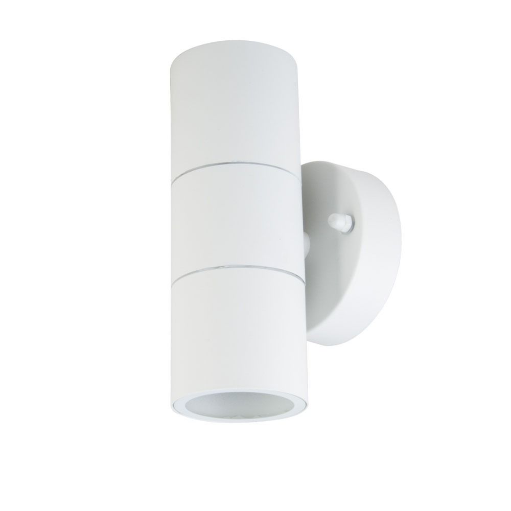 V-TAC  VT-7622 IP44 Waterproof GU10 Outdoor 2-Way Wall Fitting light- Matt White Stainless Steel, Max 70W