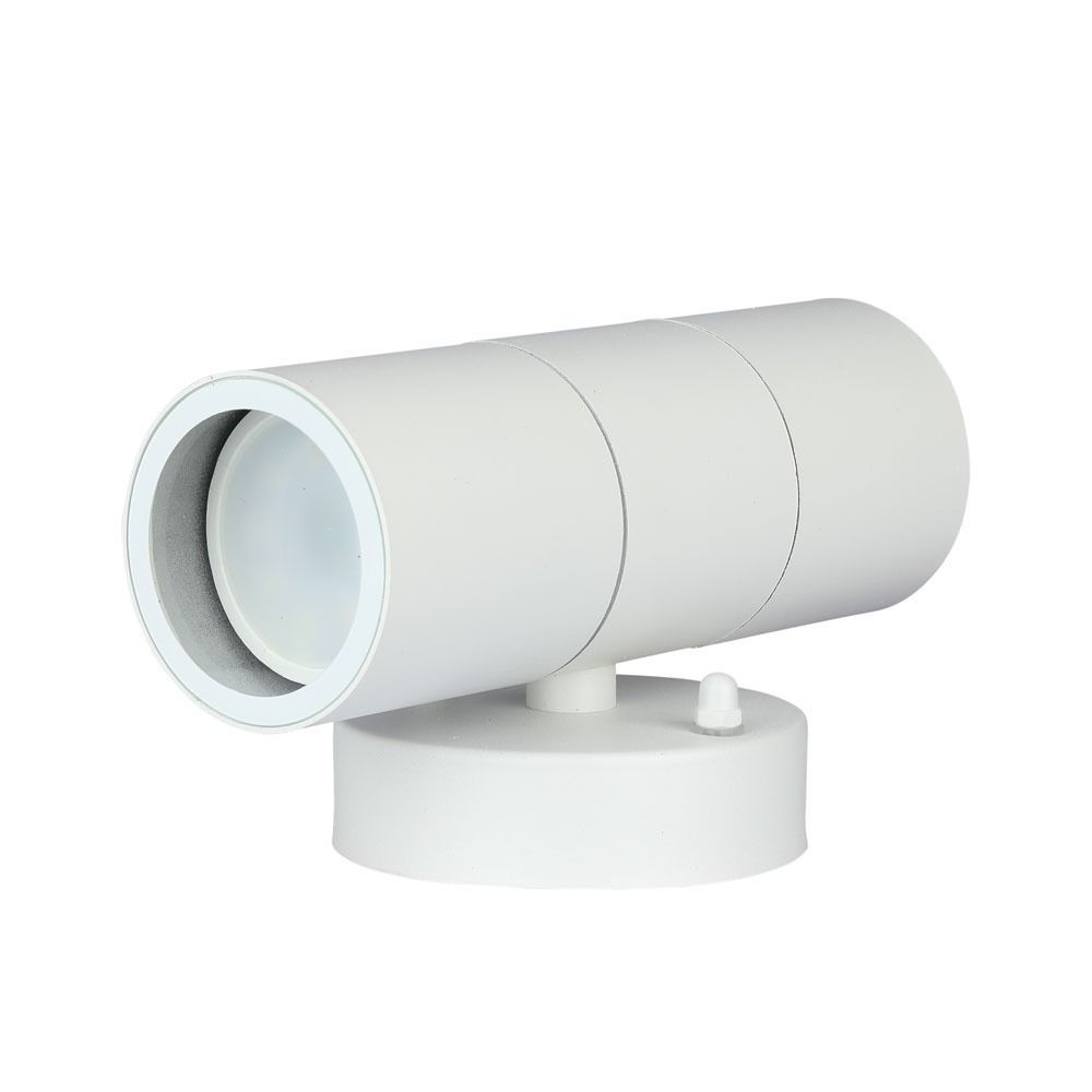 V-TAC  VT-7622 IP44 Waterproof GU10 Outdoor 2-Way Wall Fitting light- Matt White Stainless Steel, Max 70W