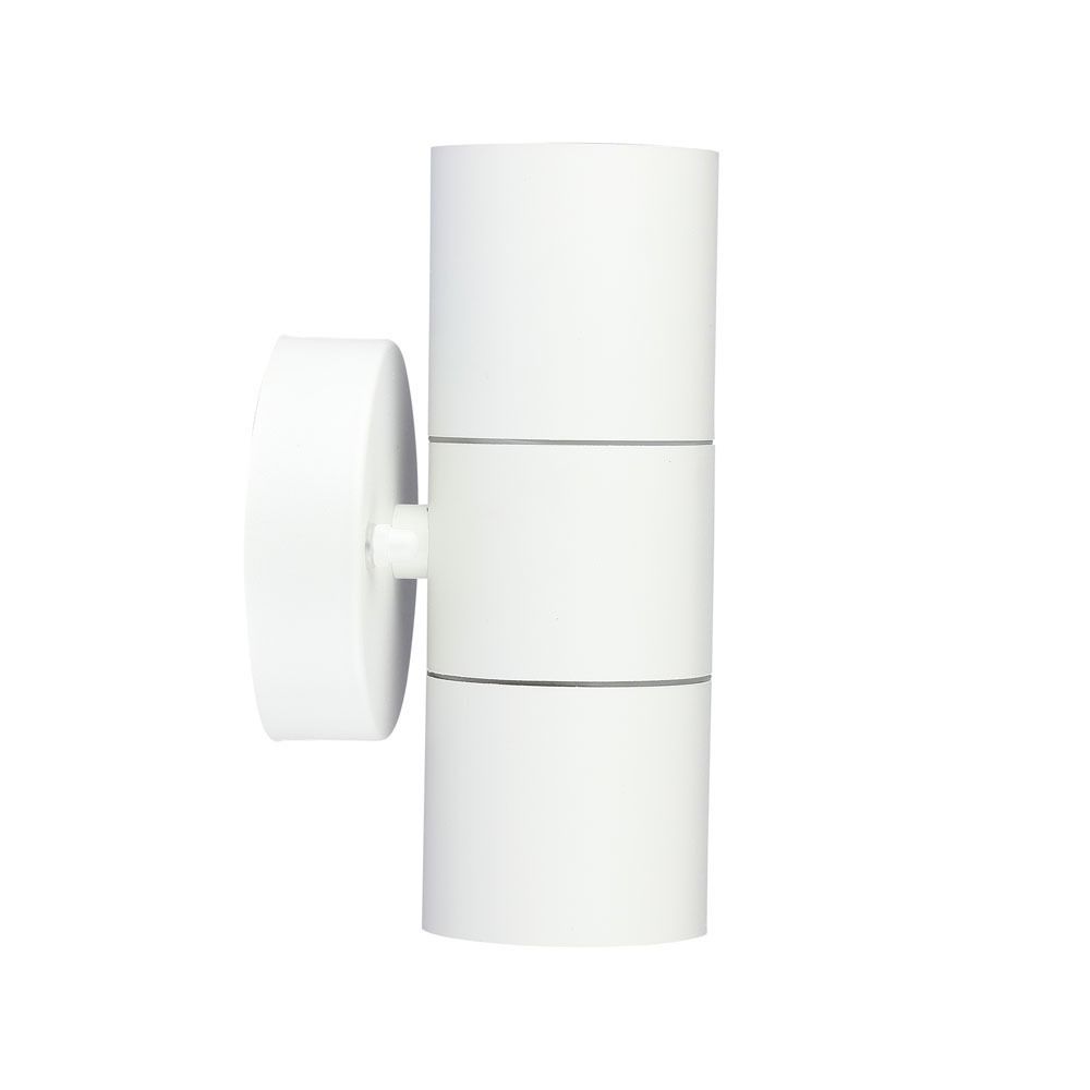 V-TAC  VT-7622 IP44 Waterproof GU10 Outdoor 2-Way Wall Fitting light- Matt White Stainless Steel, Max 70W