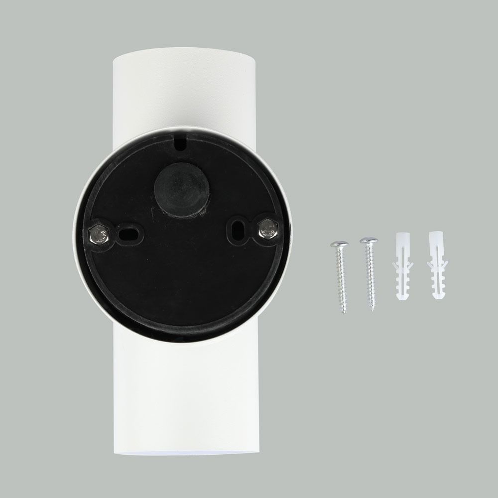 V-TAC  VT-7622 IP44 Waterproof GU10 Outdoor 2-Way Wall Fitting light- Matt White Stainless Steel, Max 70W