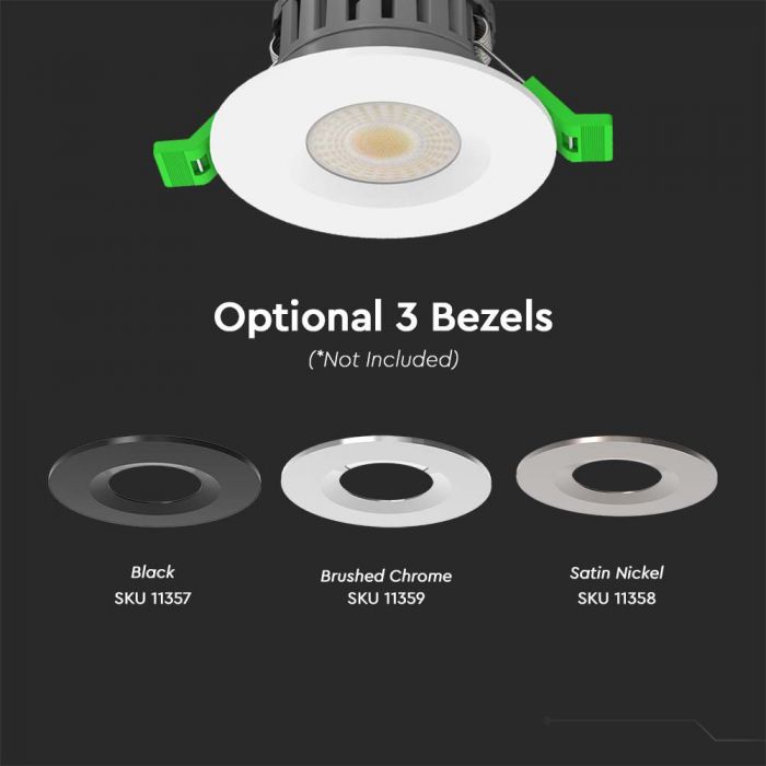 V-Tac Dual Wattage 5W 8W Universal IP65 LED Fire Rated Downlight Dimmable CCT - All in 1 Light