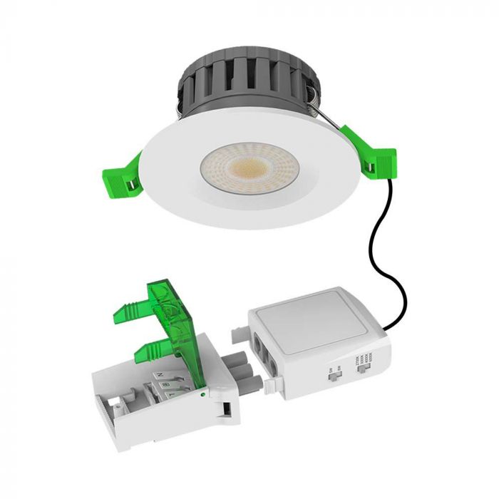 V-TAC Dual Wattage 5W 8W Universal IP65 LED Fire Rated Downlight Dimmable CCT - All in 1 Light