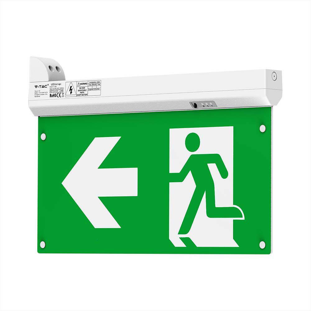 V-Tac VT-995 4-in-1 Emergency Exit Light with Self-Test Button – RF Control – 6000K