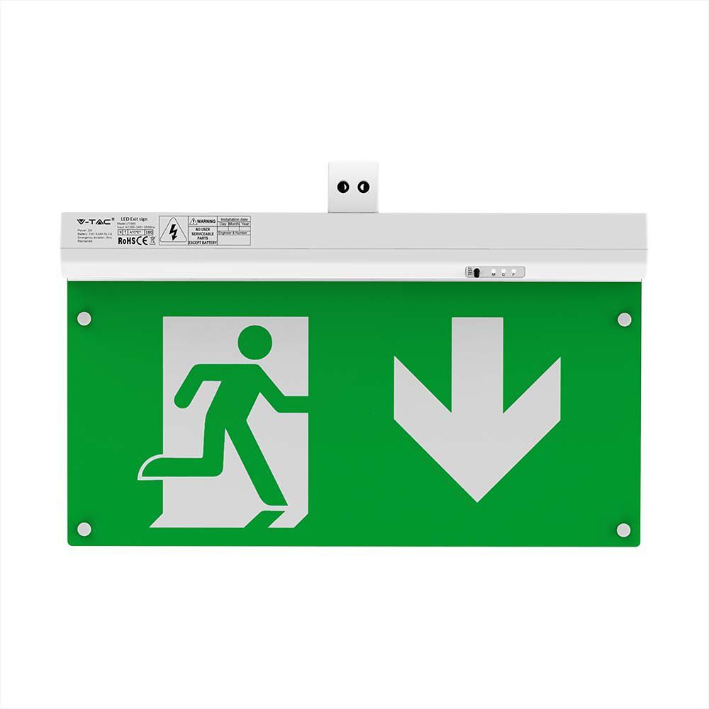 V-Tac VT-995 4-in-1 Emergency Exit Light with Self-Test Button – RF Control – 6000K