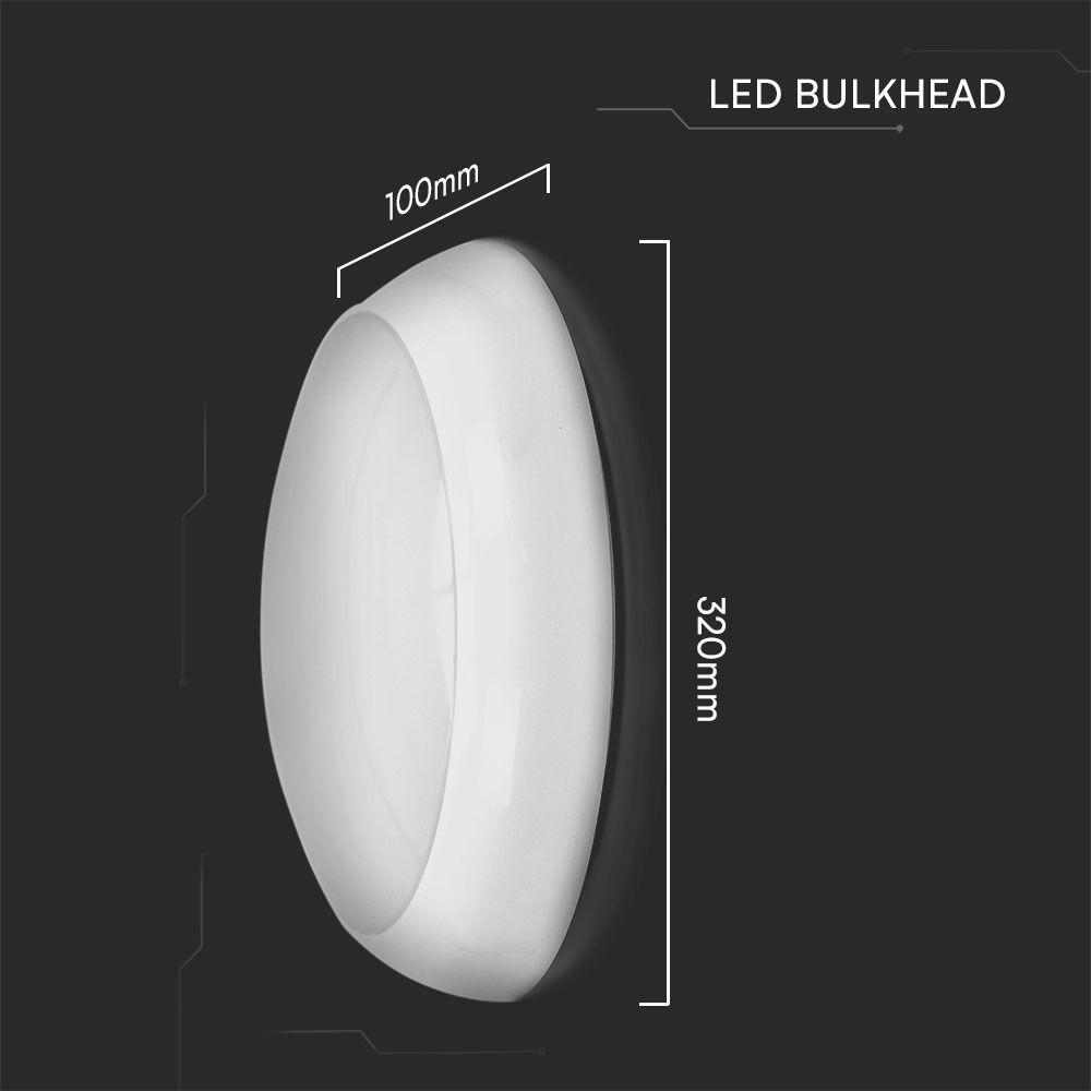 V-TAC VT-8603 IP65 LED CCT Surface Mounted Dome Light with Samsung Chip - Multi Wattage, Emergency & Sensor Options