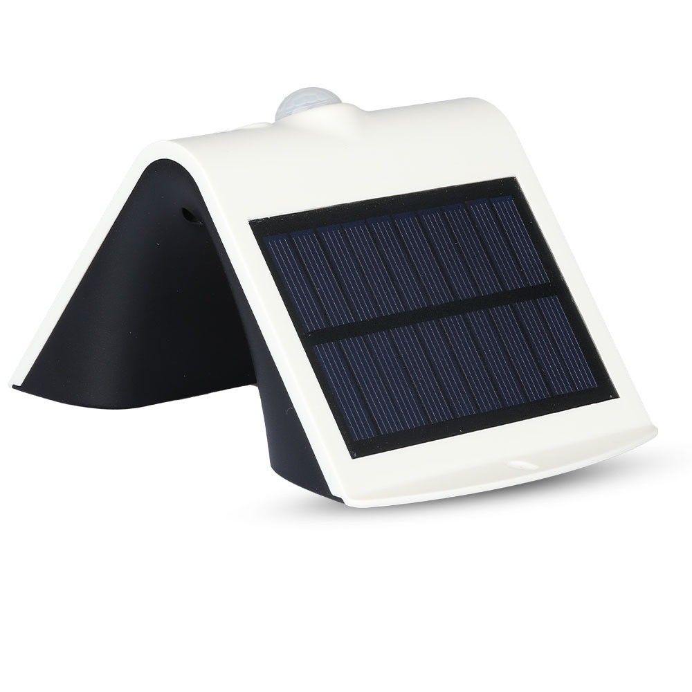 V-TAC VT-767-2  IP65 1.5W LED Outdoor Solar Wall Light - 4000K - White + Black Body Options