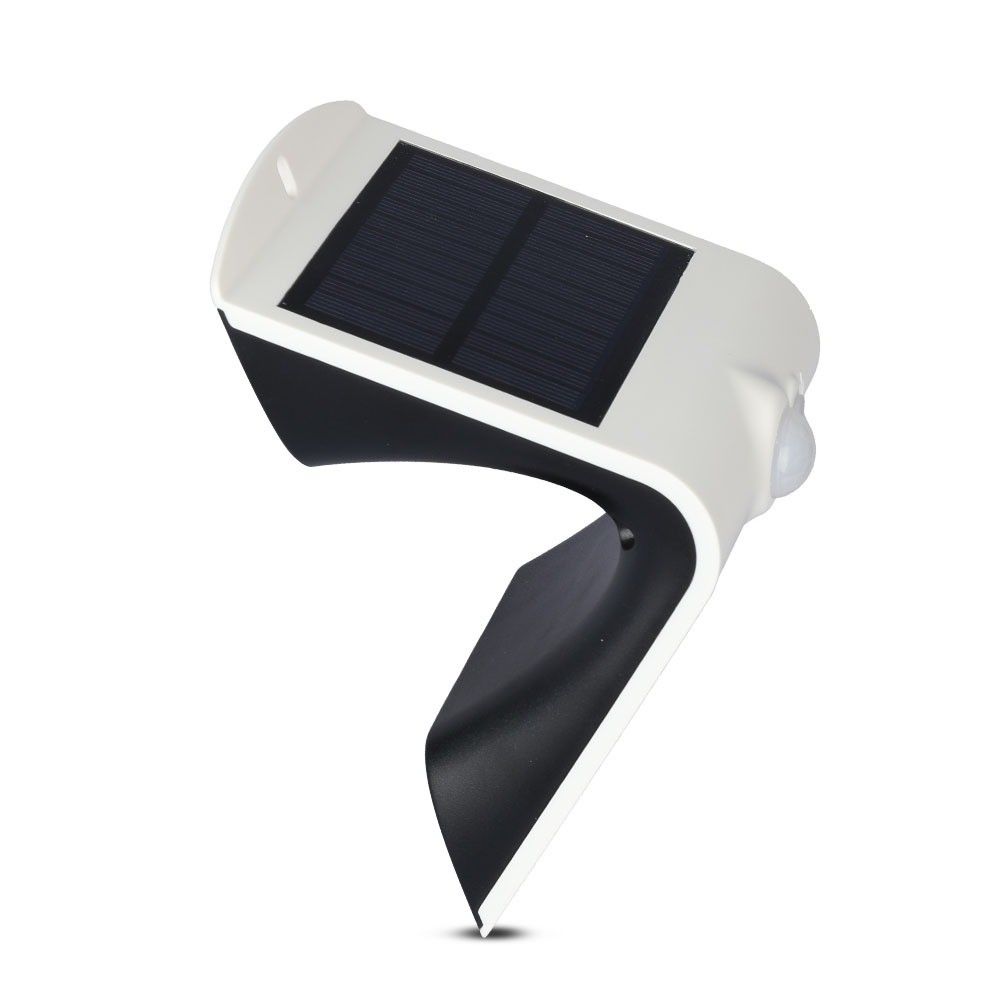 V-TAC VT-767-2  IP65 1.5W LED Outdoor Solar Wall Light - 4000K - White + Black Body Options