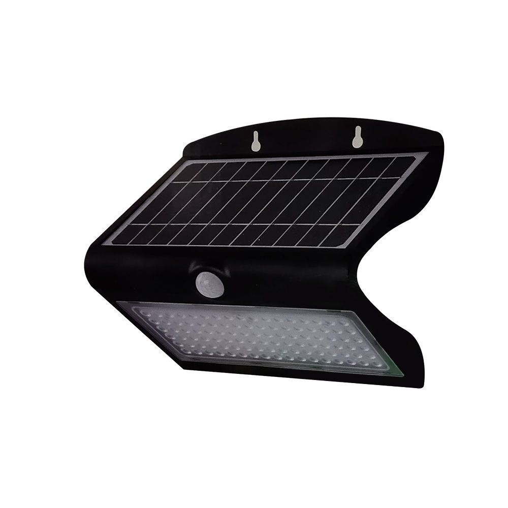 V-TAC VT-767-  PIR Motion Sensor IP65 Outdoor LED Solar Wall Light 4000K – 7W- 8W Waterproof, Black/White Body