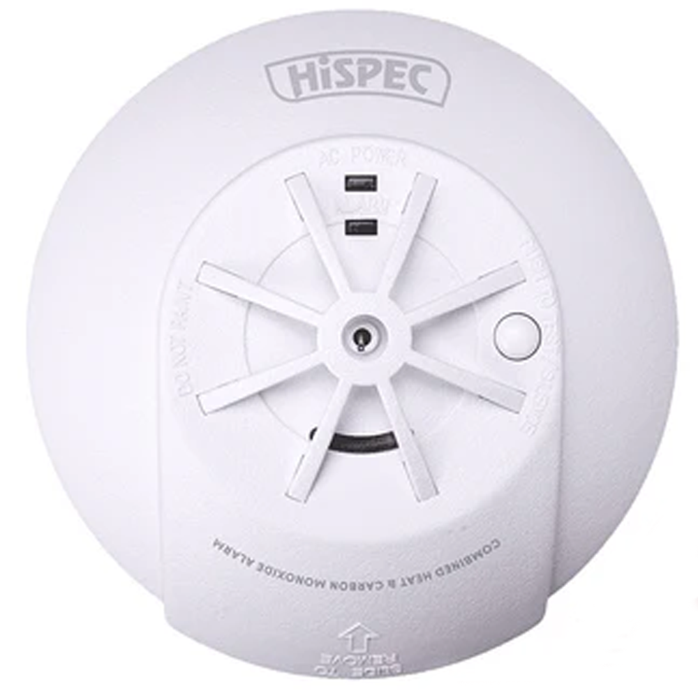 Hispec Wireless RF Combo Fast Fix Mains Heat & CO, Heat & Smoke Detector Alarm 10yr Battery