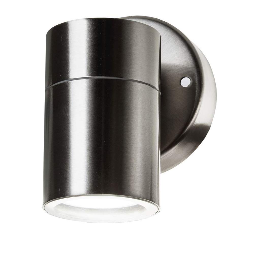 V-TAC VT-7621 IP44 Indoor 1-Way GU10 Wall Fitting - Stainless Steel,  Max 35W