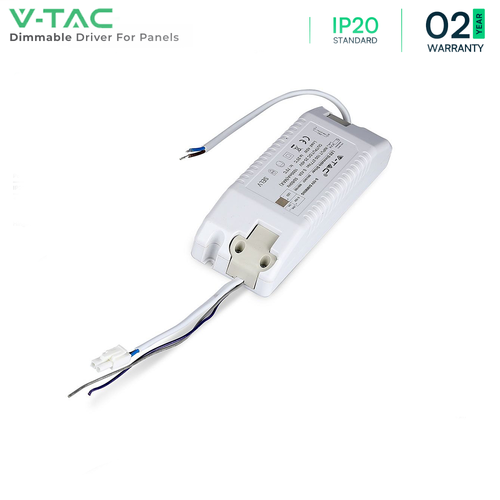 V-TAC - IP20 - 45W Dimmable LED Driver- 0-10V Control - AC 100-277V Input - DC 25-40V Output