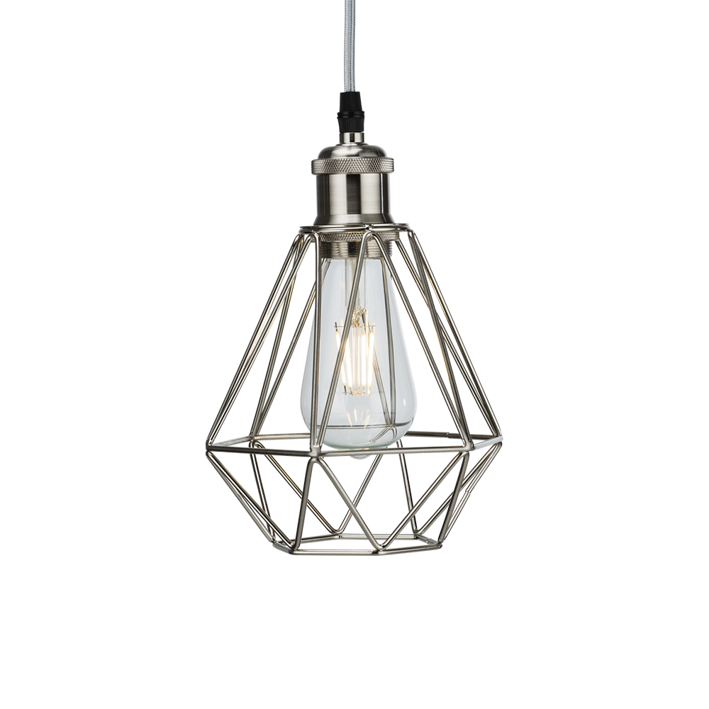 Knightsbridge Diamond Pendant Cage - Available in Brushed Chrome & Matte Black