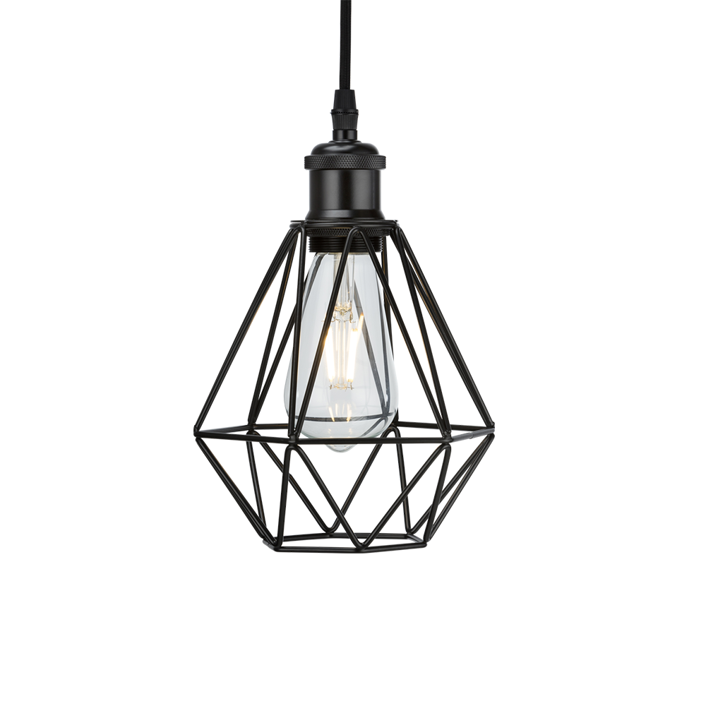 Knightsbridge Diamond Pendant Cage - Available in Brushed Chrome & Matte Black