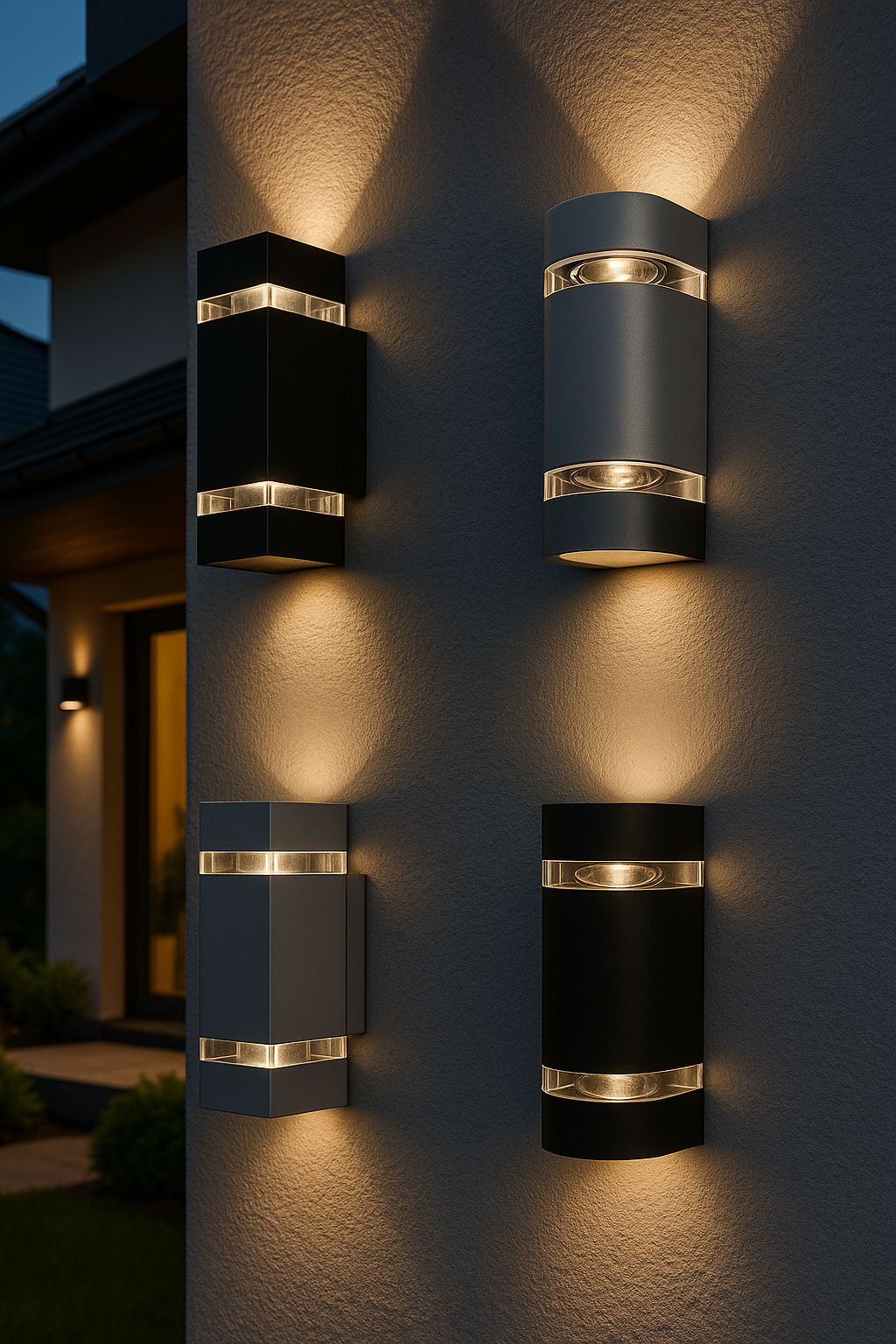 Kanlux ZEW Outdoor Up & Down Wall Light (Square/Round) – IP44, GU10 – Black or Grey – 1/2/5/12 Pack