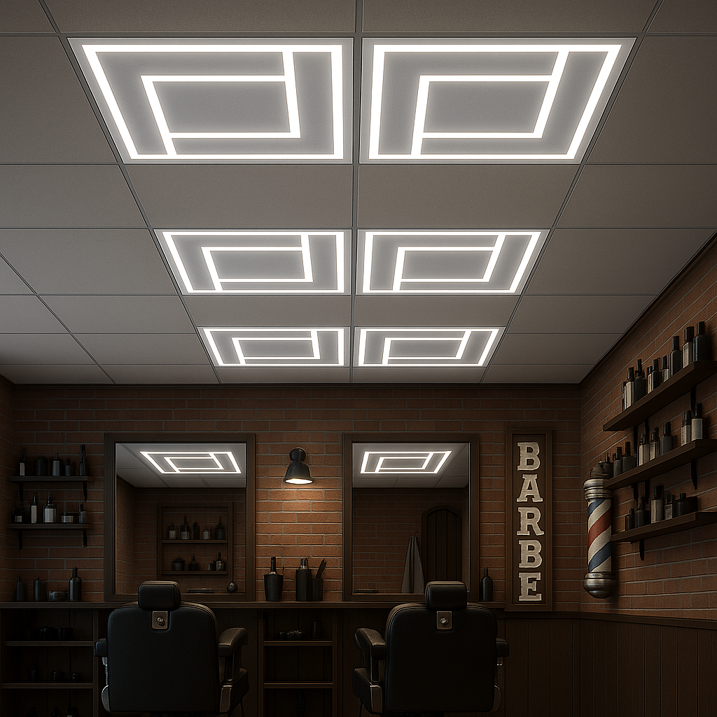 Maze Design 600x600 LED Panel Light, 76W Double-D, 7600 lm, 6500K