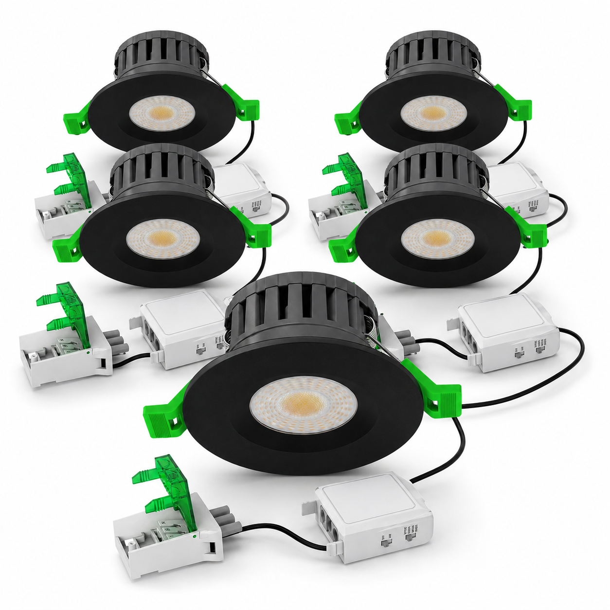 V-TAC 5W/8W IP65 Fire Rated LED Downlight Dimmable Multi CCT – White, Black, Chrome, Brass & Copper Bezels