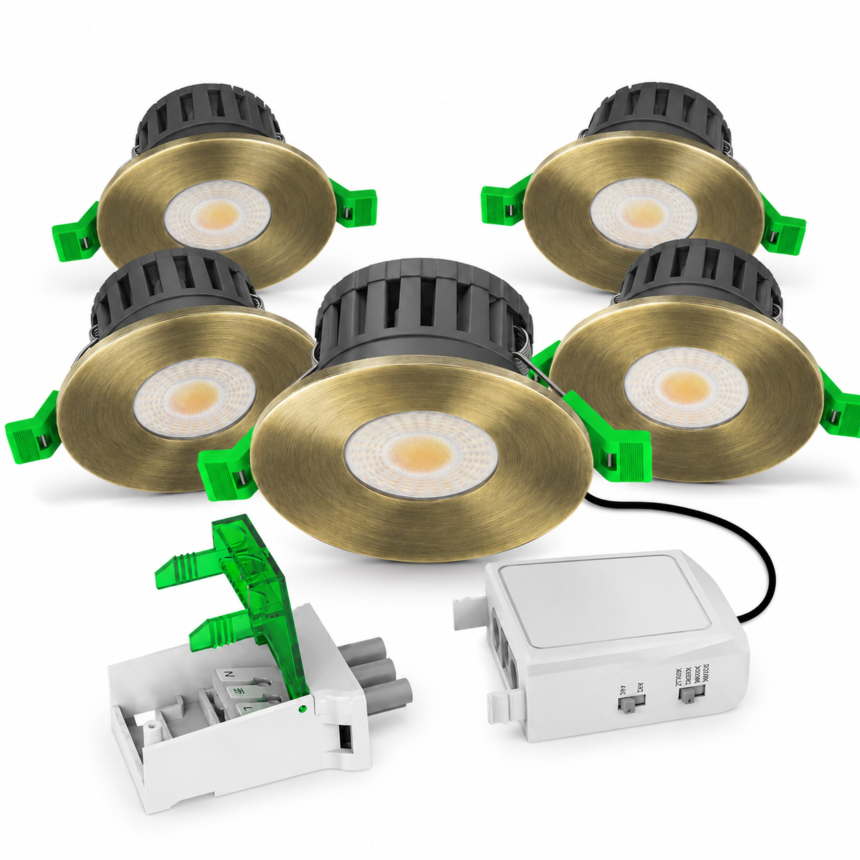 V-TAC 5W/8W IP65 Fire Rated LED Downlight Dimmable Multi CCT – White, Black, Chrome, Brass & Copper Bezels