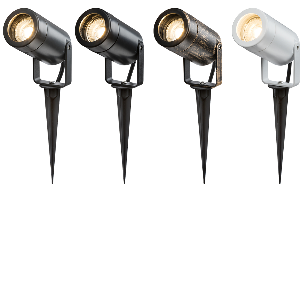 Knightsbridge EAMON 230V IP65 GU10 Ground Spike Lights - Multicolor